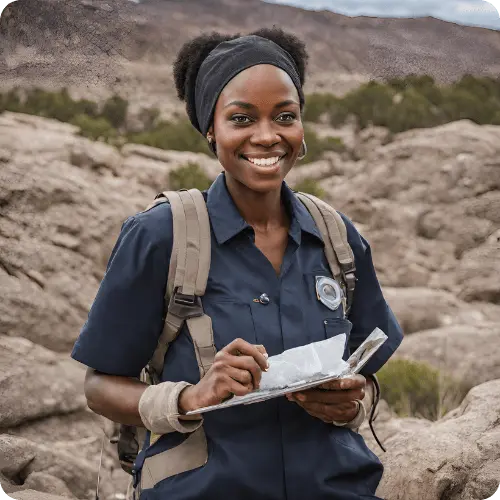 Mulher negra engenheira fazendo anotações